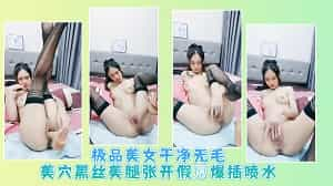 极品美女干净无毛美穴黑丝美腿张开假屌爆插喷水